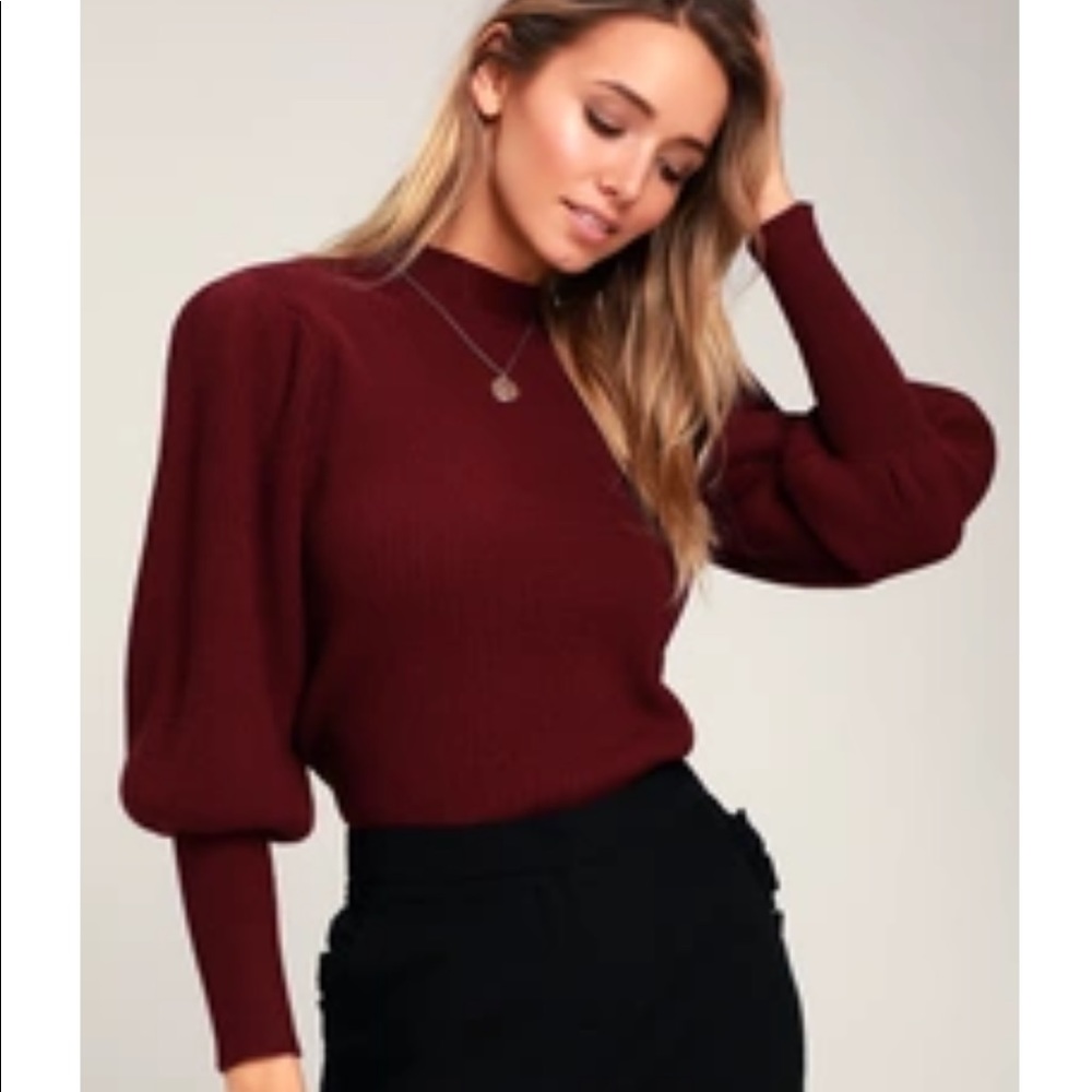 lulus NWT knit top with balloon sleeves